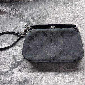 Coach Black Wristlet, Black,